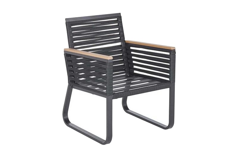 TrådgårdsUtestol 2 st svart CANETTO - Svart - Utemöbler - Utestol & trädgårdsstol - Matstol & karmstol utomhus