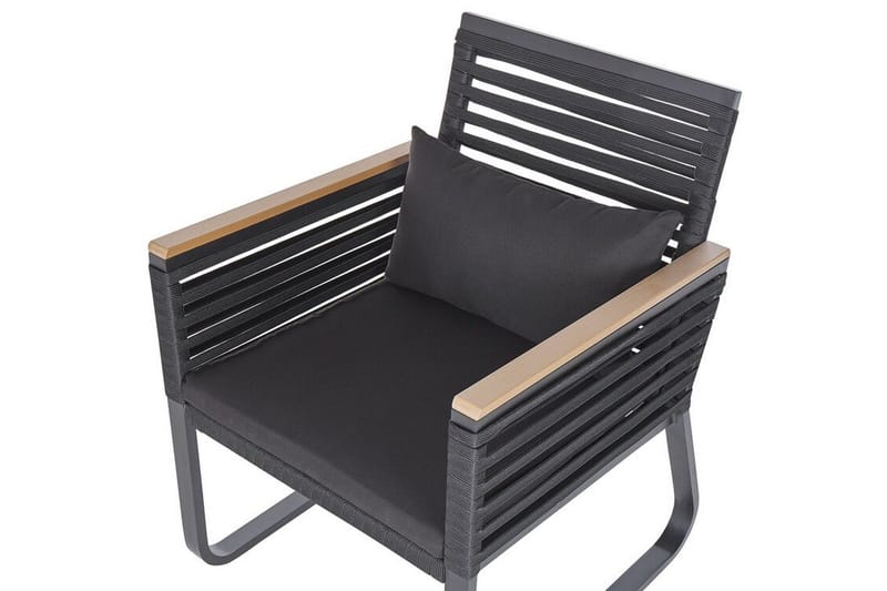 TrådgårdsUtestol 2 st svart CANETTO - Svart - Utemöbler - Utestol & trädgårdsstol - Matstol & karmstol utomhus