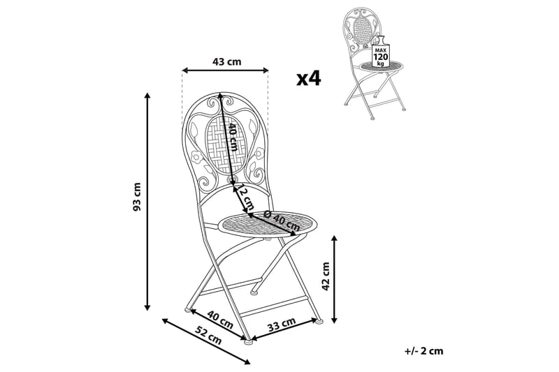 TrådgårdsUtestol 4 st krämvit BIVIO - Vit - Utemöbler - Utestol & trädgårdsstol - Matstol & karmstol utomhus