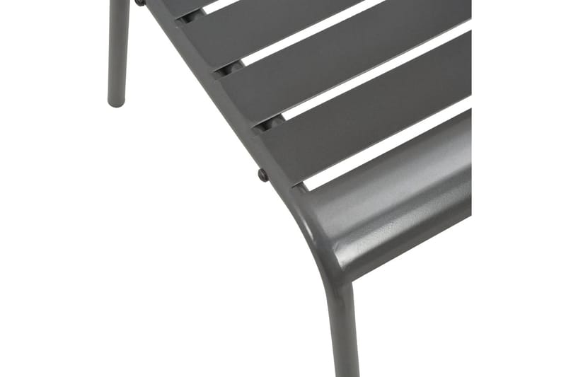 Utestolar 4 st ribbad design stål mörkgrå - Grå - Matstol & karmstol utomhus - Balkongstol