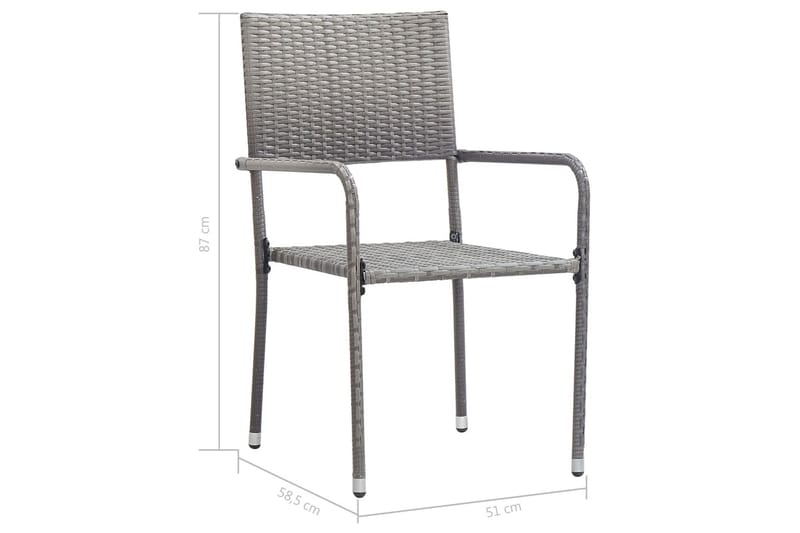 Utomhusstolar 2 st konstrotting grå - Grå - Matstol & karmstol utomhus - Balkongstol