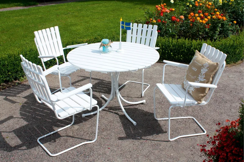 Vaxholm Karmstol Utomhus Vit - KWA - Utemöbler - Utestol & trädgårdsstol - Matstol & karmstol utomhus