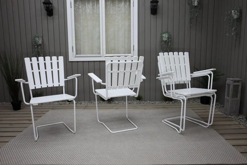 Vaxholm Karmstol Utomhus Vit - KWA - Utemöbler - Utestol & trädgårdsstol - Matstol & karmstol utomhus