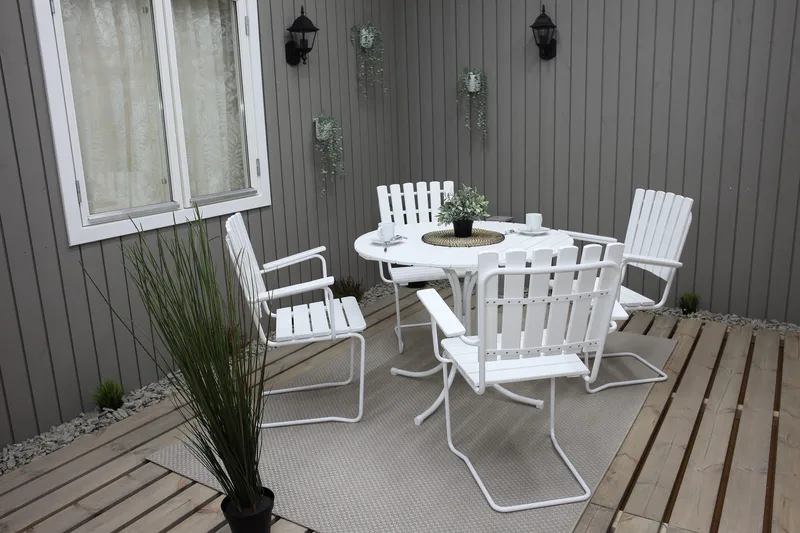 Vaxholm Karmstol Utomhus Vit - KWA - Utemöbler - Utestol & trädgårdsstol - Matstol & karmstol utomhus