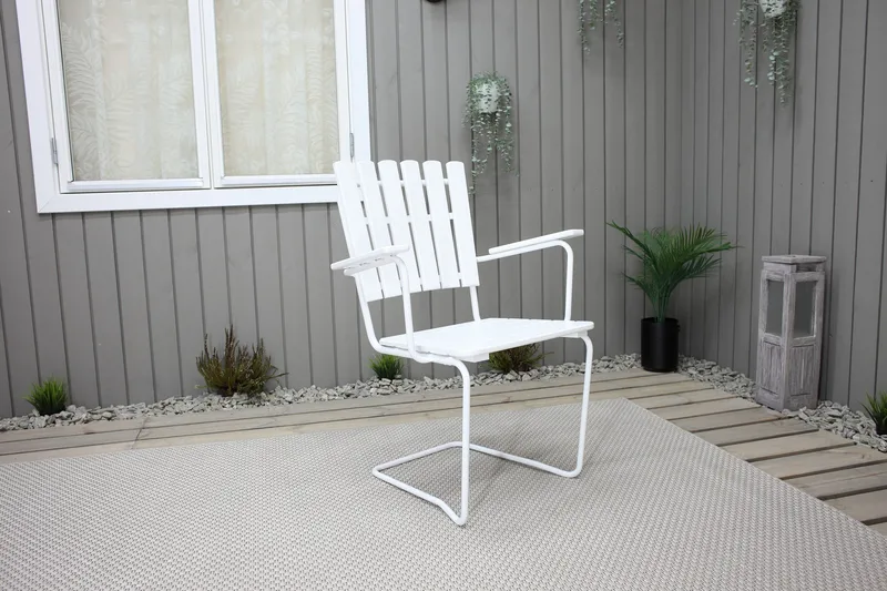 Vaxholm Karmstol Utomhus Vit - KWA - Utemöbler - Utestol & trädgårdsstol - Matstol & karmstol utomhus
