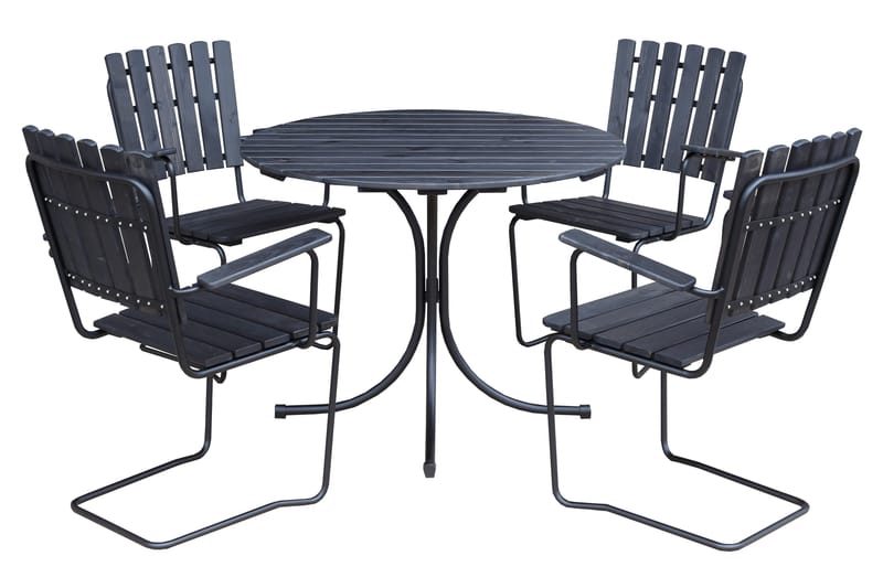 Vaxholm Utefåtölj - Kaffesvart/Grå - Utemöbler - Utestol & trädgårdsstol - Matstol & karmstol utomhus