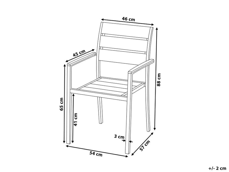 Vernio Trädgårdsstol 6 St 57 cm - Grå - Utemöbler - Utestol & trädgårdsstol - Matstol & karmstol utomhus