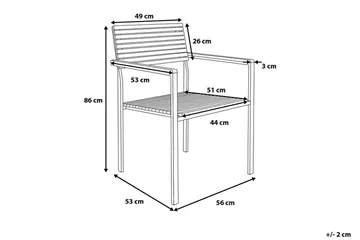 Viareggio Trädgårdsstol 6 St 53 cm - Trä/Natur - Utemöbler - Utestol & trädgårdsstol - Matstol & karmstol utomhus