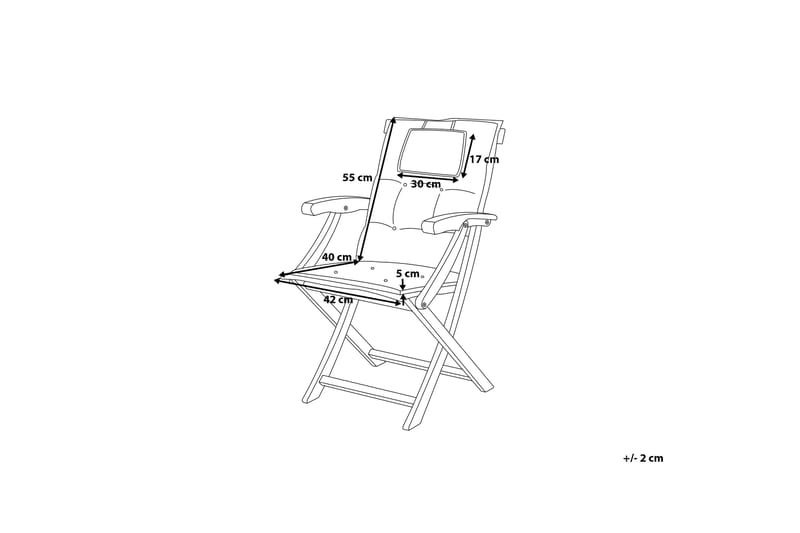 Wergin Trädgårdsstol 2-Pack med Dynor - Trä/Natur - Matstol & karmstol utomhus