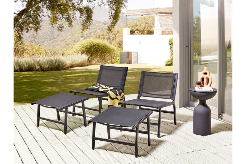 Montmagny Solstol 54x60 cm 2 st - Svart - Utemöbler - Utestol & trädgårdsstol - Solstolar
