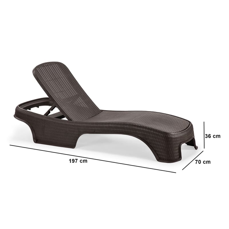 Muneo Solsäng 197 cm - Mörkbrun - Utemöbler - Utestol & trädgårdsstol - Solsäng & Solvagnar