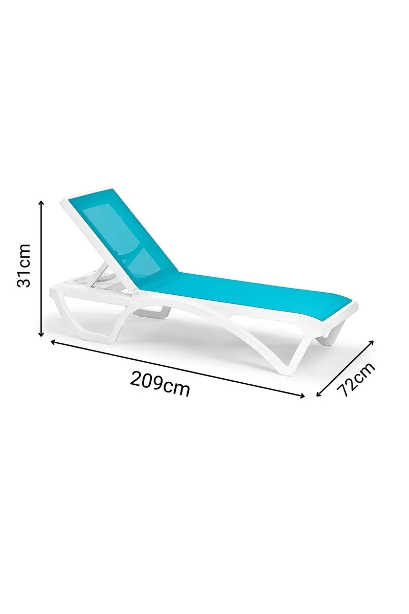 Muneo Solsäng 209 cm - Vit / Antracit - Utemöbler - Utestol & trädgårdsstol - Solsäng & Solvagnar