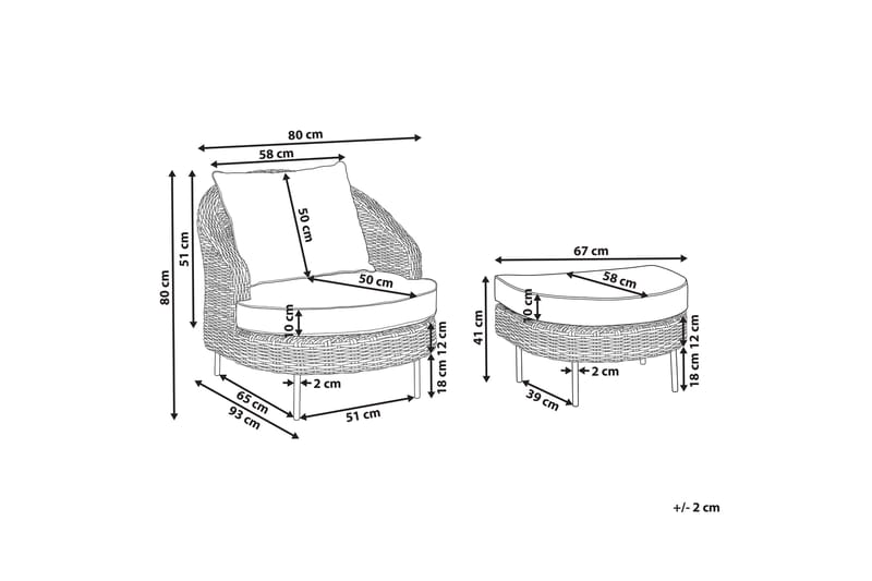 Napa Utefåtölj - Natural/Beige/Vit - Utemöbler - Utestol & trädgårdsstol - Utefåtölj & loungefåtölj