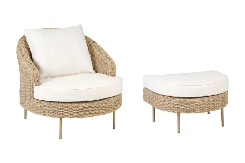 Napa Utefåtölj - Natural/Beige/Vit - Utemöbler - Utestol & trädgårdsstol - Utefåtölj & loungefåtölj