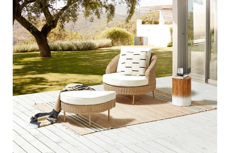 Napa Utefåtölj - Natural/Beige/Vit - Utemöbler - Utestol & trädgårdsstol - Utefåtölj & loungefåtölj