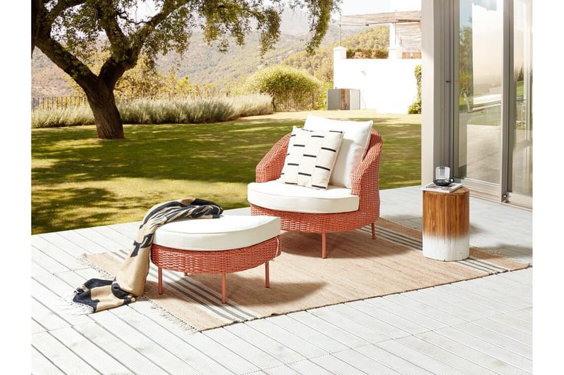 Napa Utefåtölj - Rosa/Vit - Utemöbler - Utestol & trädgårdsstol - Utefåtölj & loungefåtölj