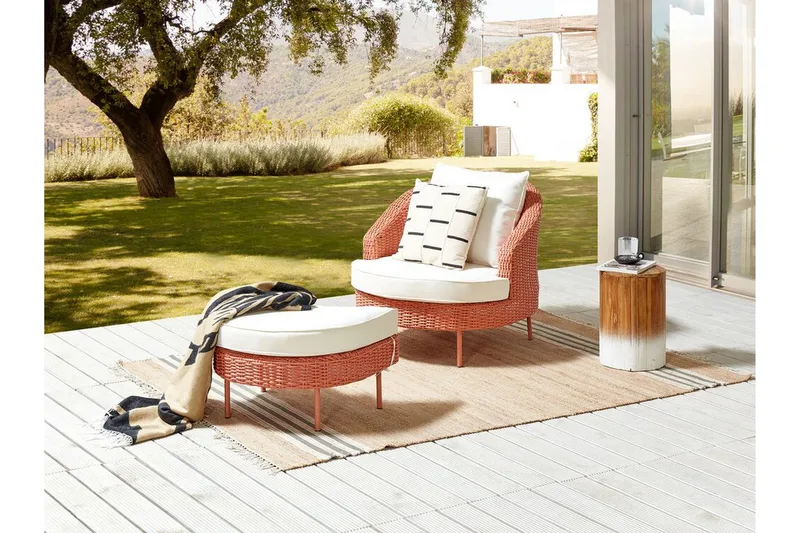 Napa Utefåtölj - Rosa/Vit - Utemöbler - Utestol & trädgårdsstol - Utefåtölj & loungefåtölj