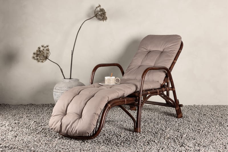 Nella Solstol 67x177 cm - Brun - Utemöbler - Utestol & trädgårdsstol - Solstolar