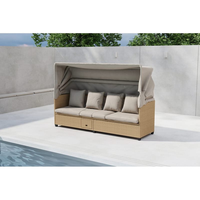 Nopy Solstol 200x60 cm - Beige - Utemöbler - Utestol & trädgårdsstol - Solstolar