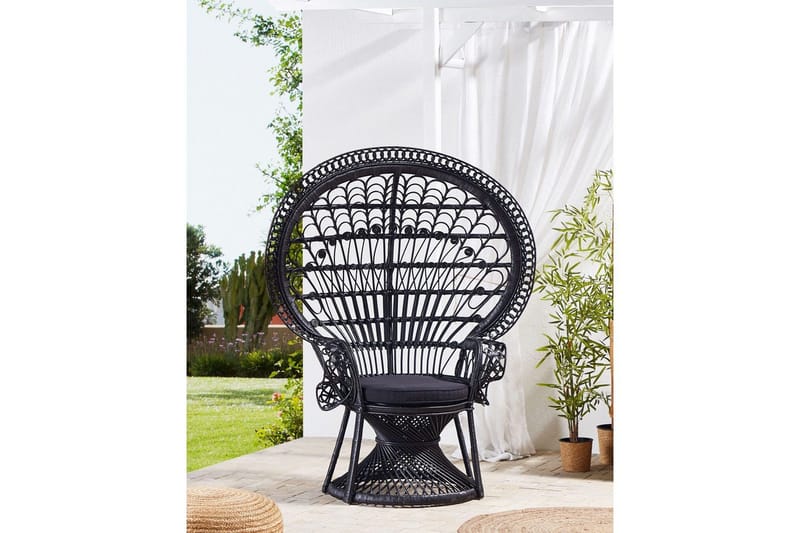 Påfågelstol Emmanuelle - Svart - Utemöbler - Utestol & trädgårdsstol - Utefåtölj & loungefåtölj