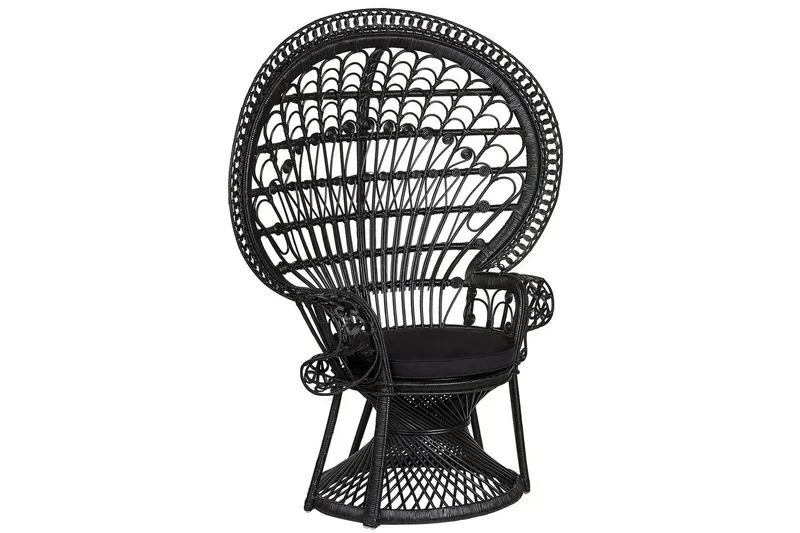 Påfågelstol Emmanuelle, Svart