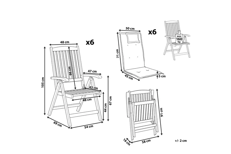 Paolo Positionsstol - Blå/Mörkbrun - Utemöbler - Utestol & trädgårdsstol - Positionsstol