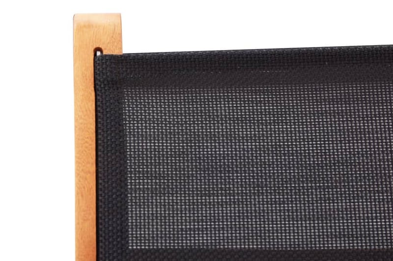 Hopfällbara trädgårdsstolar 2 st svart eukalyptusträ textile - Svart - Utemöbler - Utestol & trädgårdsstol - Positionsstol