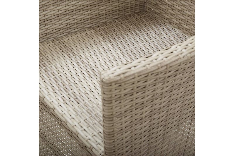 Justerbara trädgårdsstolar 2 st med dynor konstrotting beige - Beige - Utemöbler - Utestol & trädgårdsstol - Positionsstol