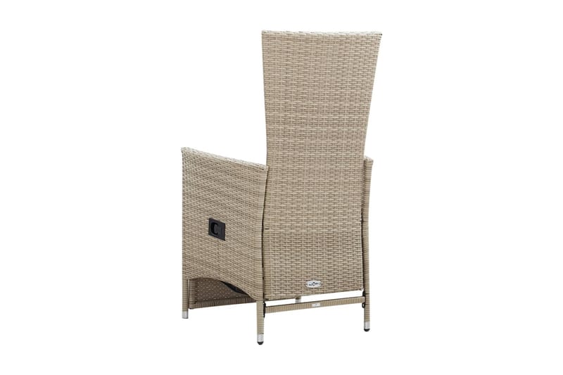 Justerbara trädgårdsstolar 2 st med dynor konstrotting beige - Beige - Utemöbler - Utestol & trädgårdsstol - Positionsstol