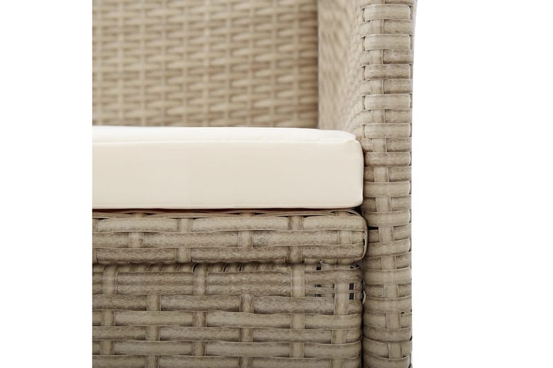 Justerbara trädgårdsstolar 2 st med dynor konstrotting beige - Beige - Utemöbler - Utestol & trädgårdsstol - Positionsstol