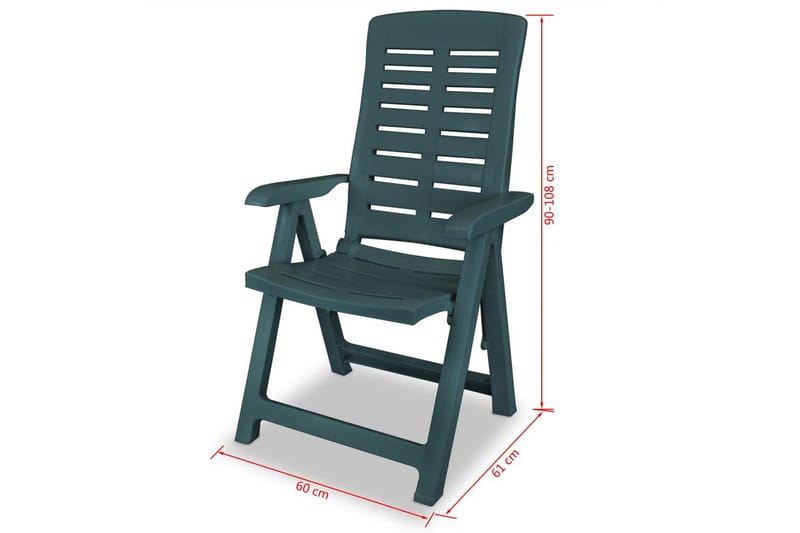 Justerbara trädgårdsstolar 6 st plast grön - Grön - Positionsstol