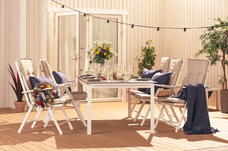 Maggie Positionsstol Utomhus - Vit/grå - Utemöbler - Utestol & trädgårdsstol - Positionsstol