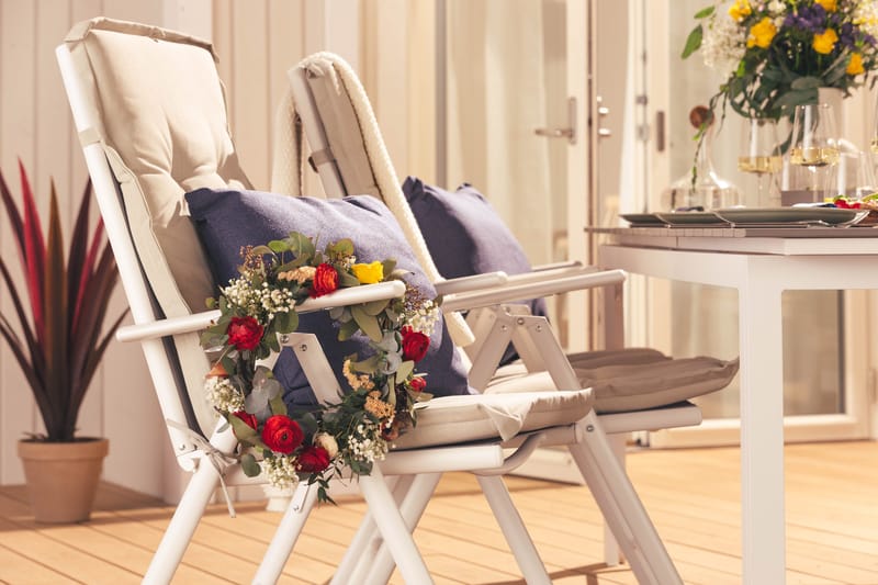 Maggie Positionsstol Utomhus - Vit/grå - Utemöbler - Utestol & trädgårdsstol - Positionsstol