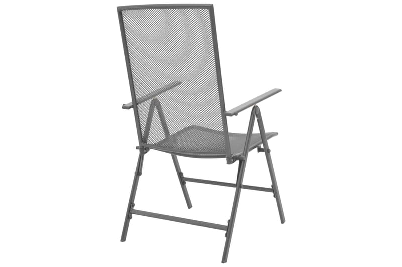 Stapelbara trädgårdsstolar 2 st stål grå - Grå - Positionsstol