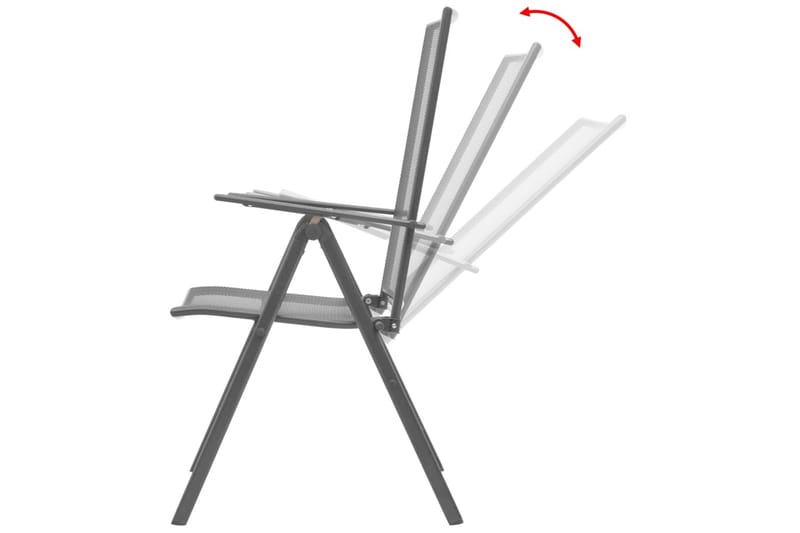 Stapelbara trädgårdsstolar 2 st stål grå - Grå - Positionsstol