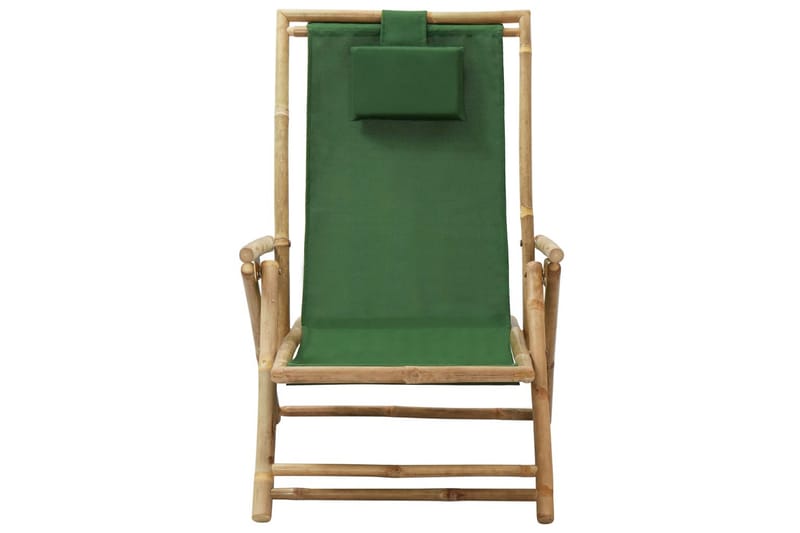 Reclinerstol grön bambu och tyg - Grön - Utemöbler - Utestol & trädgårdsstol - Solstolar