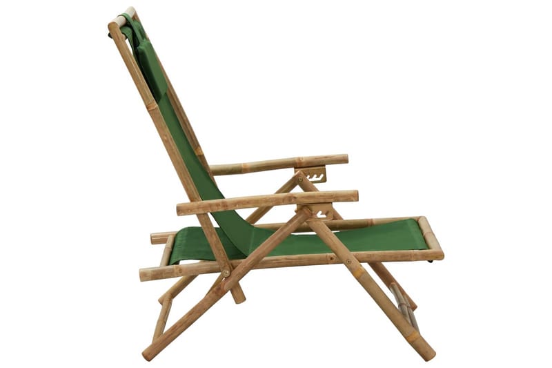 Reclinerstol grön bambu och tyg - Grön - Utemöbler - Utestol & trädgårdsstol - Solstolar