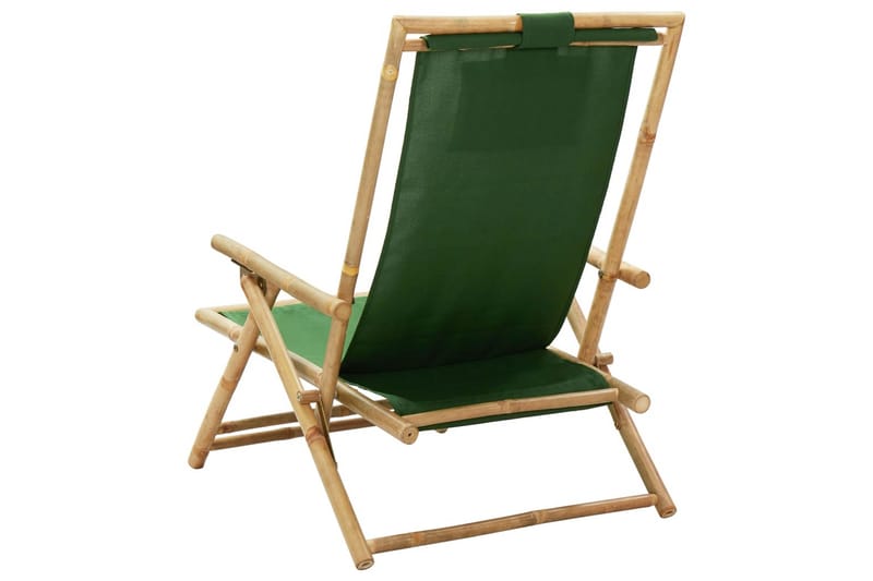 Reclinerstol grön bambu och tyg - Grön - Utemöbler - Utestol & trädgårdsstol - Solstolar