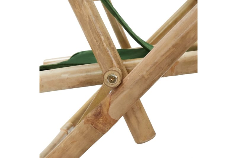 Reclinerstol grön bambu och tyg - Grön - Solstolar