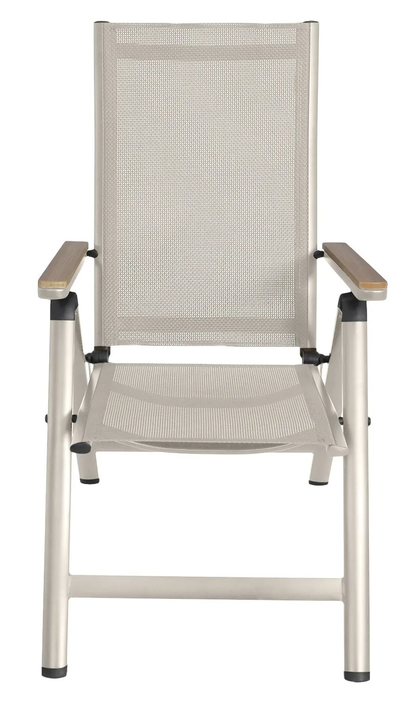 Reglerbar positionsstol i beige textilene med trälook | Svea, undefined