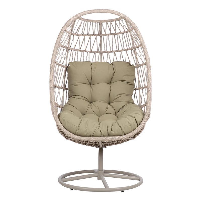 Relaxfåtölj Cassia Swivel 85x85x151 cm - beige - Utemöbler - Utestol & trädgårdsstol - Utefåtölj & loungefåtölj