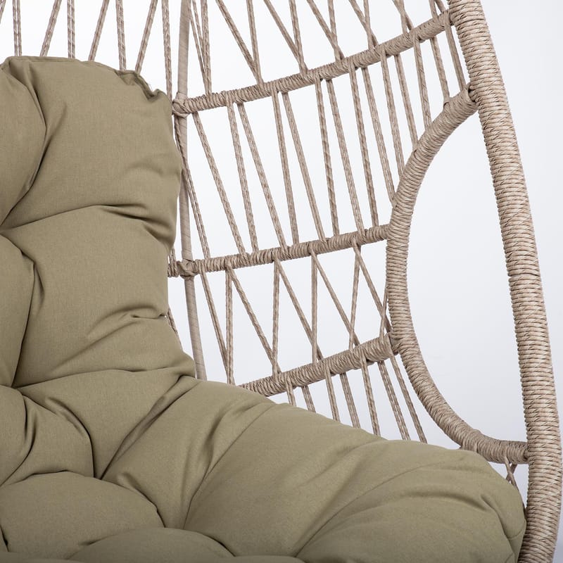 Relaxfåtölj Cassia Swivel 85x85x151 cm - beige - Utemöbler - Utestol & trädgårdsstol - Utefåtölj & loungefåtölj