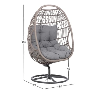Relaxfåtölj Cassia Swivel 85x85x151 cm - grå - Utemöbler - Utestol & trädgårdsstol - Utefåtölj & loungefåtölj