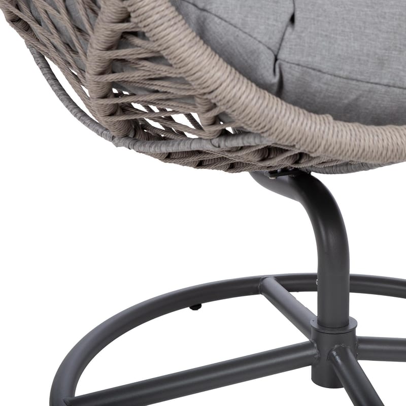 Relaxfåtölj Cassia Swivel 85x85x151 cm - grå - Utemöbler - Utestol & trädgårdsstol - Utefåtölj & loungefåtölj