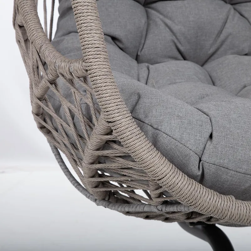 Relaxfåtölj Cassia Swivel 85x85x151 cm - grå - Utemöbler - Utestol & trädgårdsstol - Utefåtölj & loungefåtölj