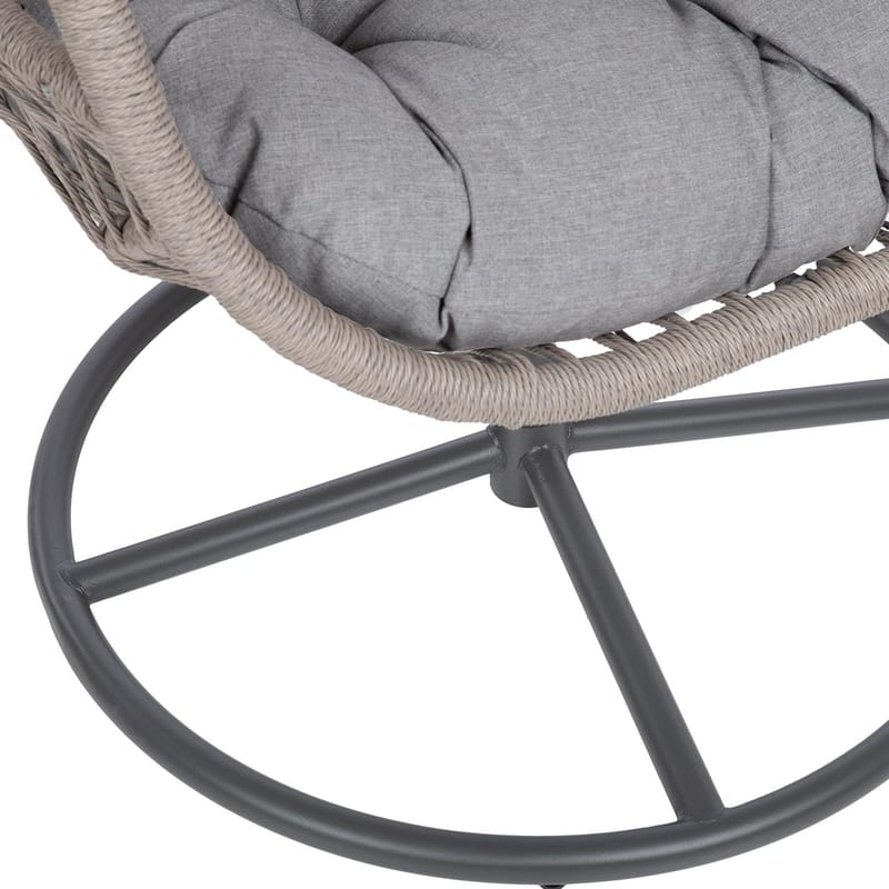 Relaxfåtölj Cassia Swivel 85x85x151 cm - grå - Utemöbler - Utestol & trädgårdsstol - Utefåtölj & loungefåtölj