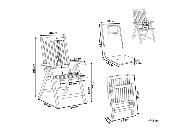 Riliegh Positionsstol - Ljusbrun/Blå - Utemöbler - Utestol & trädgårdsstol - Positionsstol