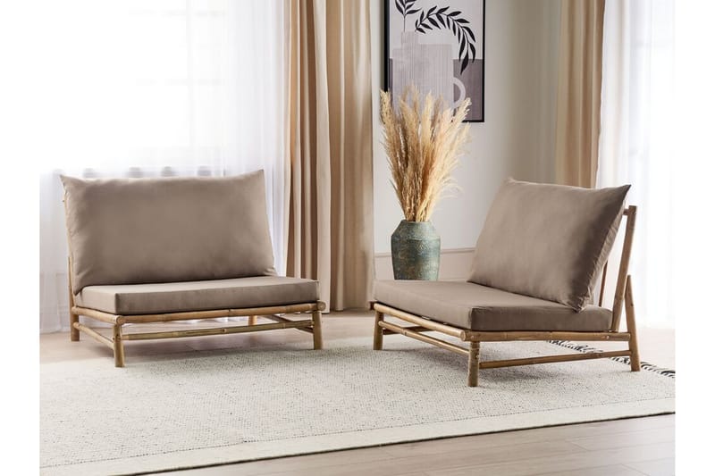 Rosthern Utefåtölj 2 st - Ljusbrun/Beige - Utemöbler - Utestol & trädgårdsstol - Utefåtölj & loungefåtölj