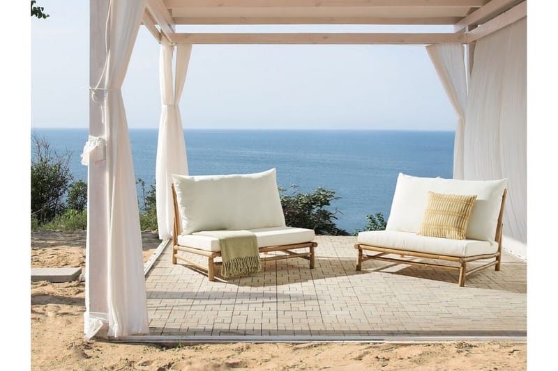 Rosthern Utefåtölj - Ljusbrun/Vit - Utemöbler - Utestol & trädgårdsstol - Utefåtölj & loungefåtölj