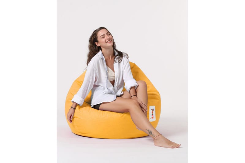Sittsäckar utomhus Hunny Sittsäck Utomhus 115 cm Gul - Utemöbler - Utestol & trädgårdsstol - Sittsäckar utomhus